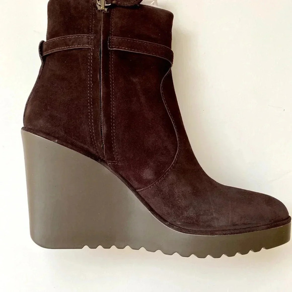 Rebecca Minkoff Brown Suede Leisel Wedge Boot Women’s Size 7 - Picture 11 of 12